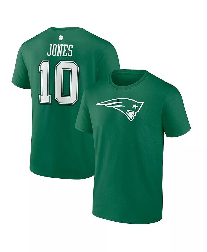 

Мужская зеленая футболка Mac Jones New England Patriots ко Дню Святого Патрика Icon Player Fanatics