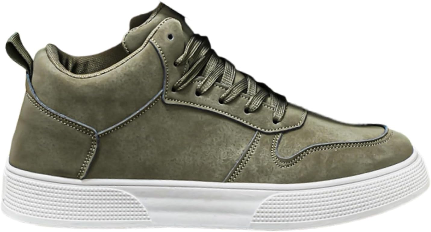 

Мужские удобные высокие кроссовки в корейском стиле с толстой подошвой, противоскользящие, для тенниса, прогулок и работы, слипоны, повседневные кроссовки Lexamen, зеленый