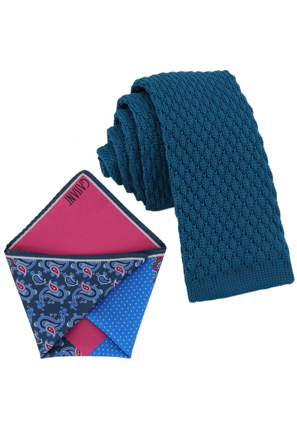 

Карманный платок CRAVATTA MAGLIA & ARTEQUATTRO SET Gassani, цвет petrol | pink marine blau paisley & punkte