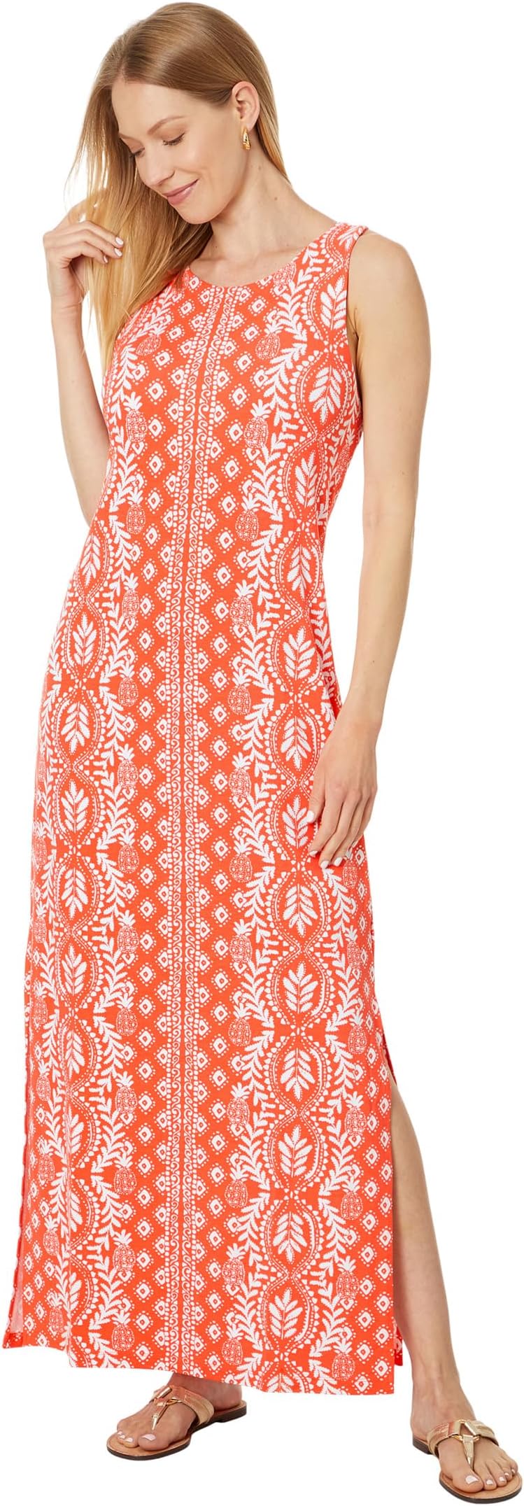 

Платье Lilly Pulitzer Ulla Maxi Dress, цвет Flamingo Feather Harbour View Engineered Knit Dress