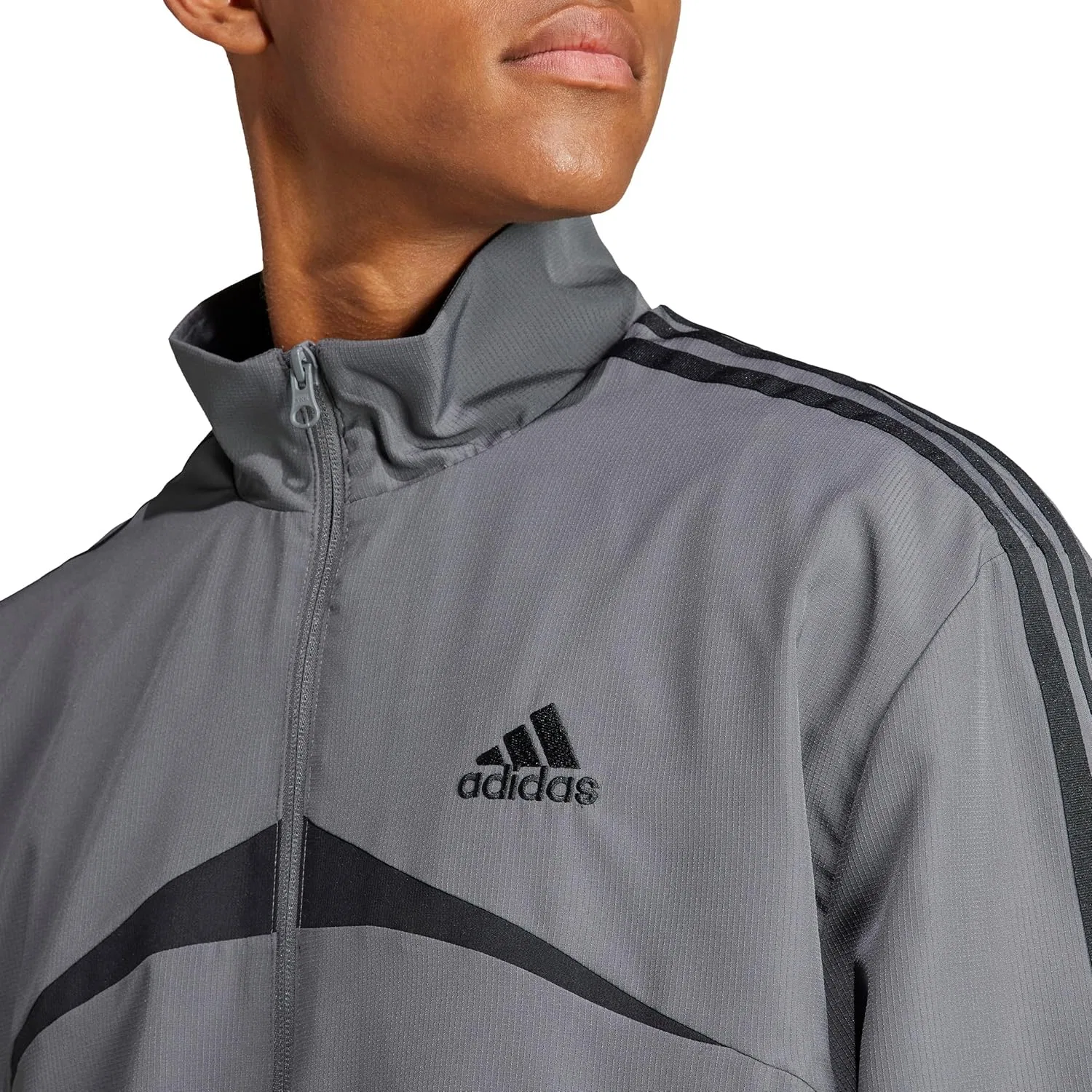 Спортивный костюм с молнией, adidas, серый — фото 3
