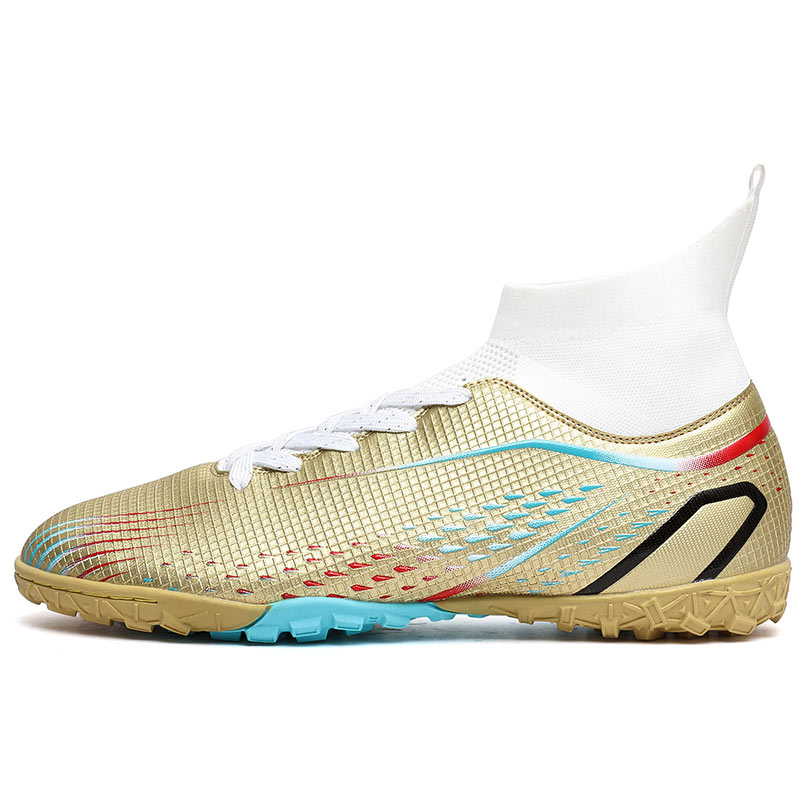 

Футбольные бутсы детские с высоким верхом, устойчивые к износу и скольжению, для подростков QIUTEXIONG, черный