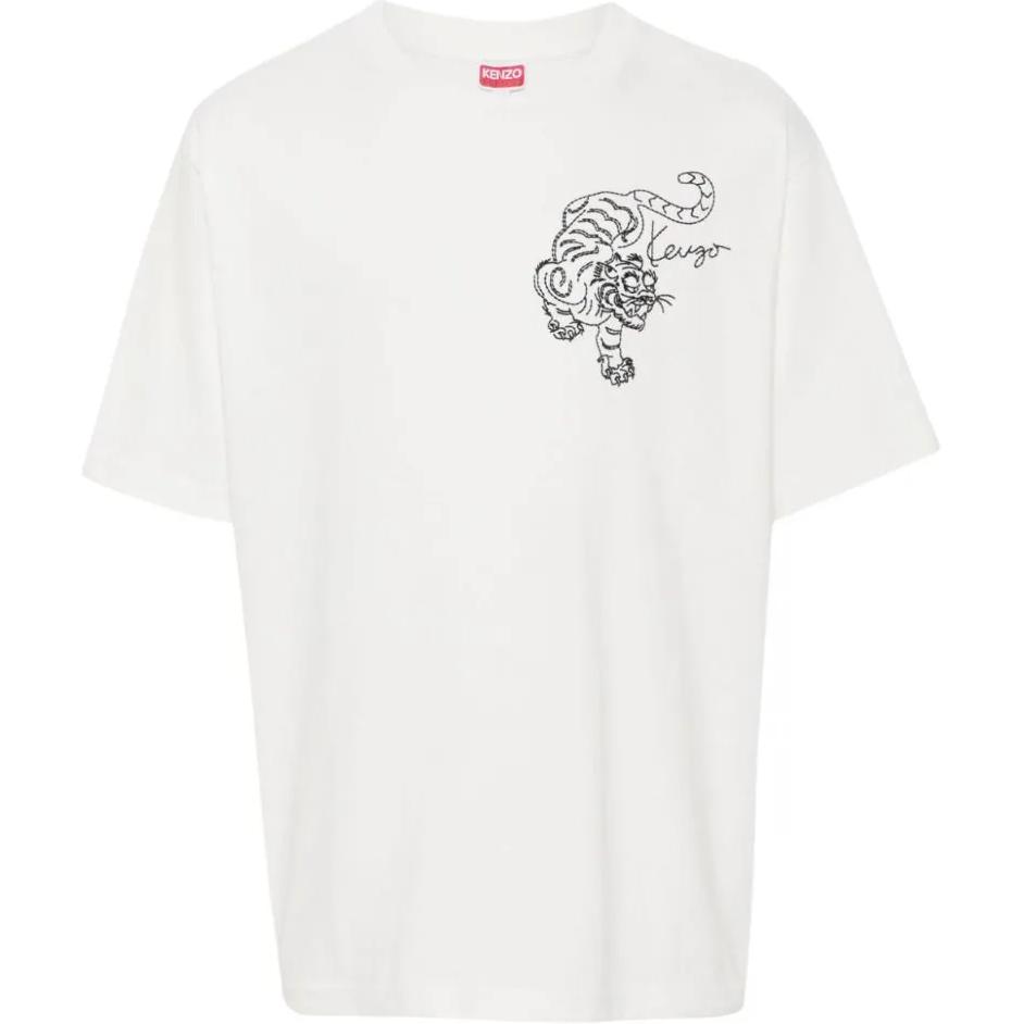 

Футболка с круглым вырезом и вышитым мотивом KENZO, белый