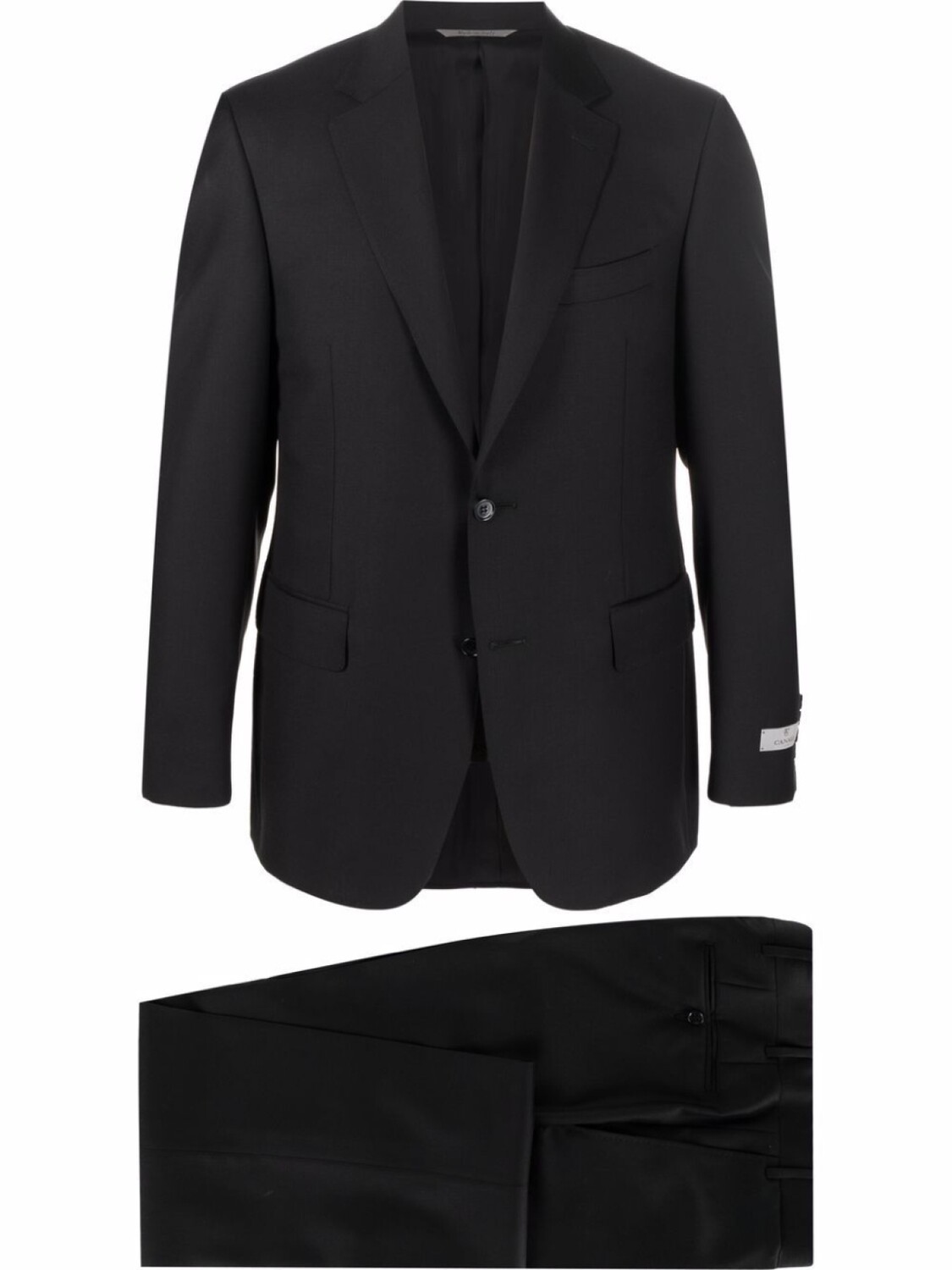 

Canali строгий костюм с однобортным пиджаком, черный