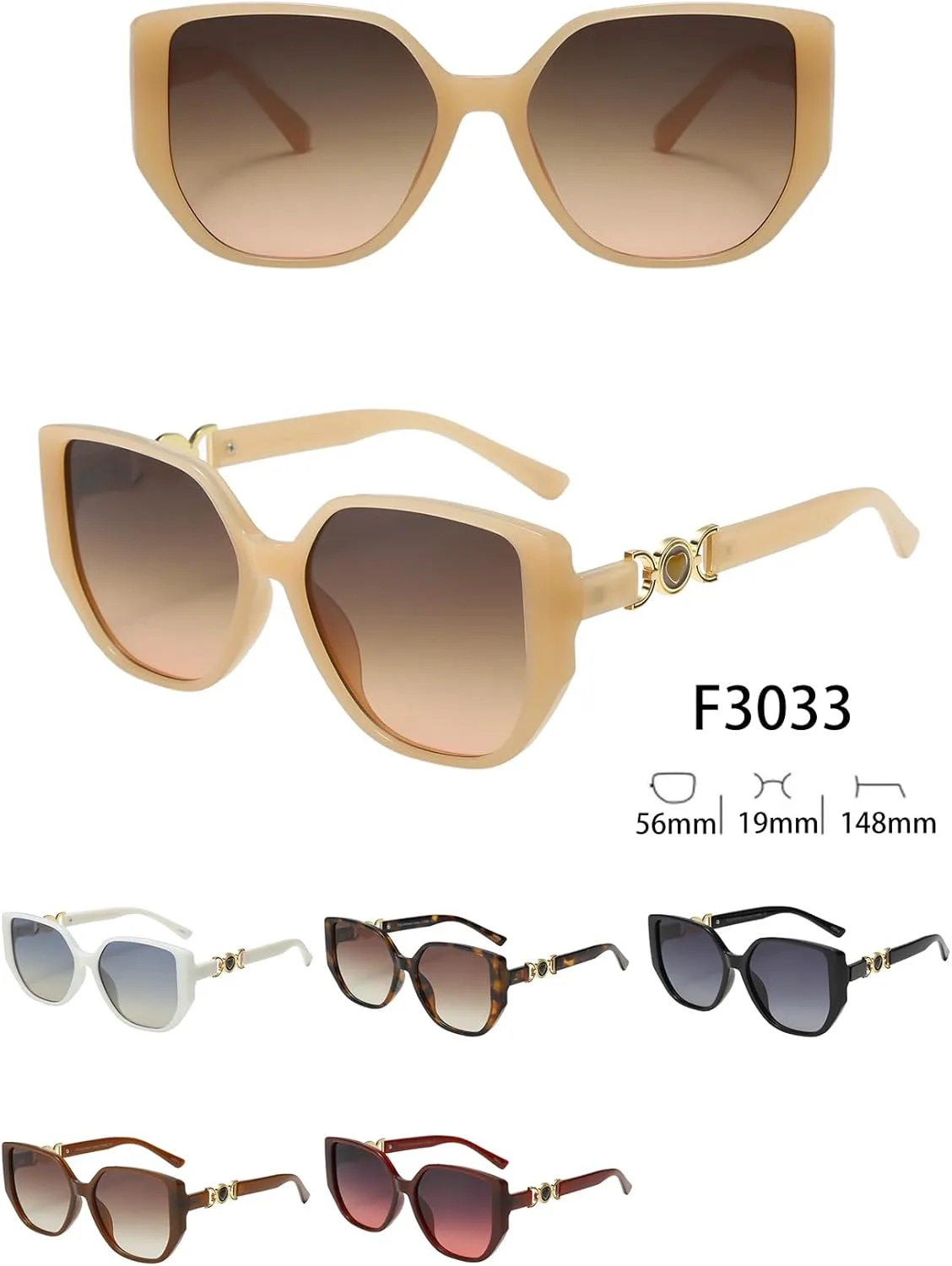 

Набор из 12 пар — милые классические солнцезащитные очки в квадратной оправе, разноцветные оправы, женские очки с дизайном в виде сердечек, F3033 Generic, Mixed