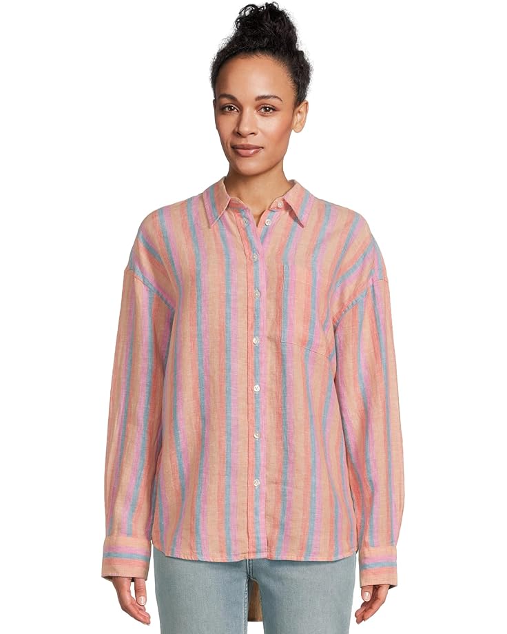 

Рубашка Faherty Laguna Linen Relaxed Shirt, цвет Cabana Multi Stripe
