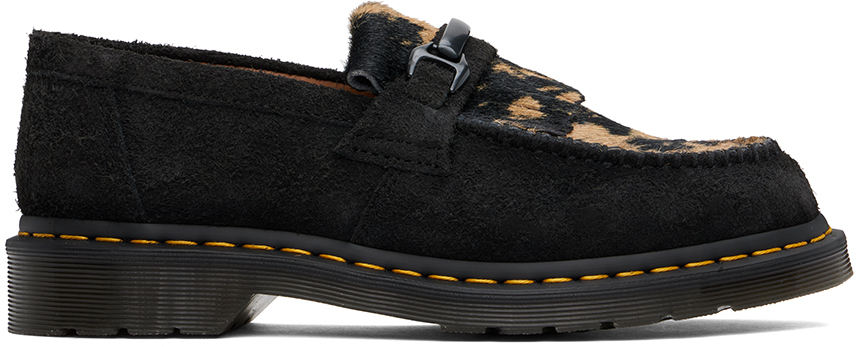 

Черные мокасины Adrian Snaffle Dr. Martens, Black long napped suede