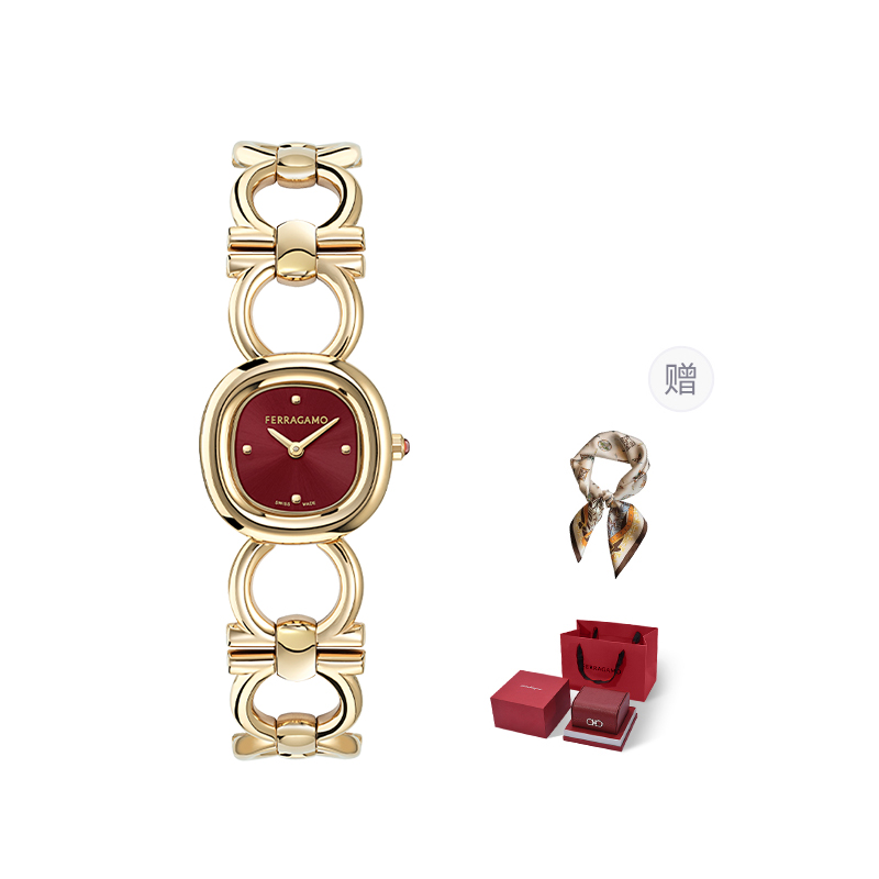 

Ferragamo Часы Double Gancini 25mm, Flame Red