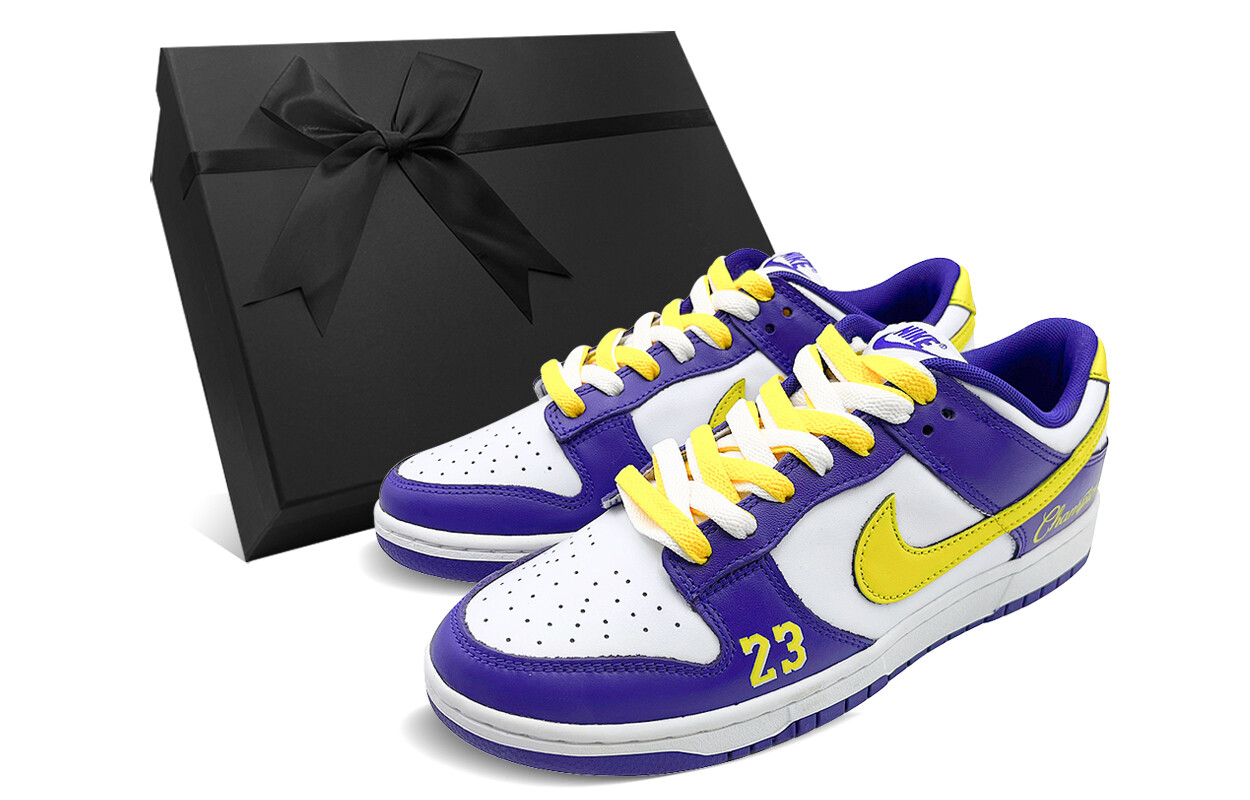 

Кроссовки Nike Dunk Skateboarding Shoes Men Low-top Purple/Yellow, фиолетовый