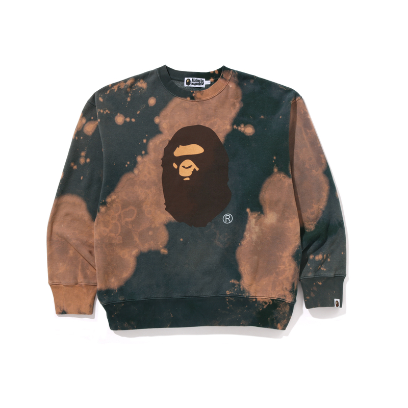 Bape Tie Dye Ape Head расслабленный футболка с капюшоном A BATHING APE, бежево-желтый BGX — фото 4