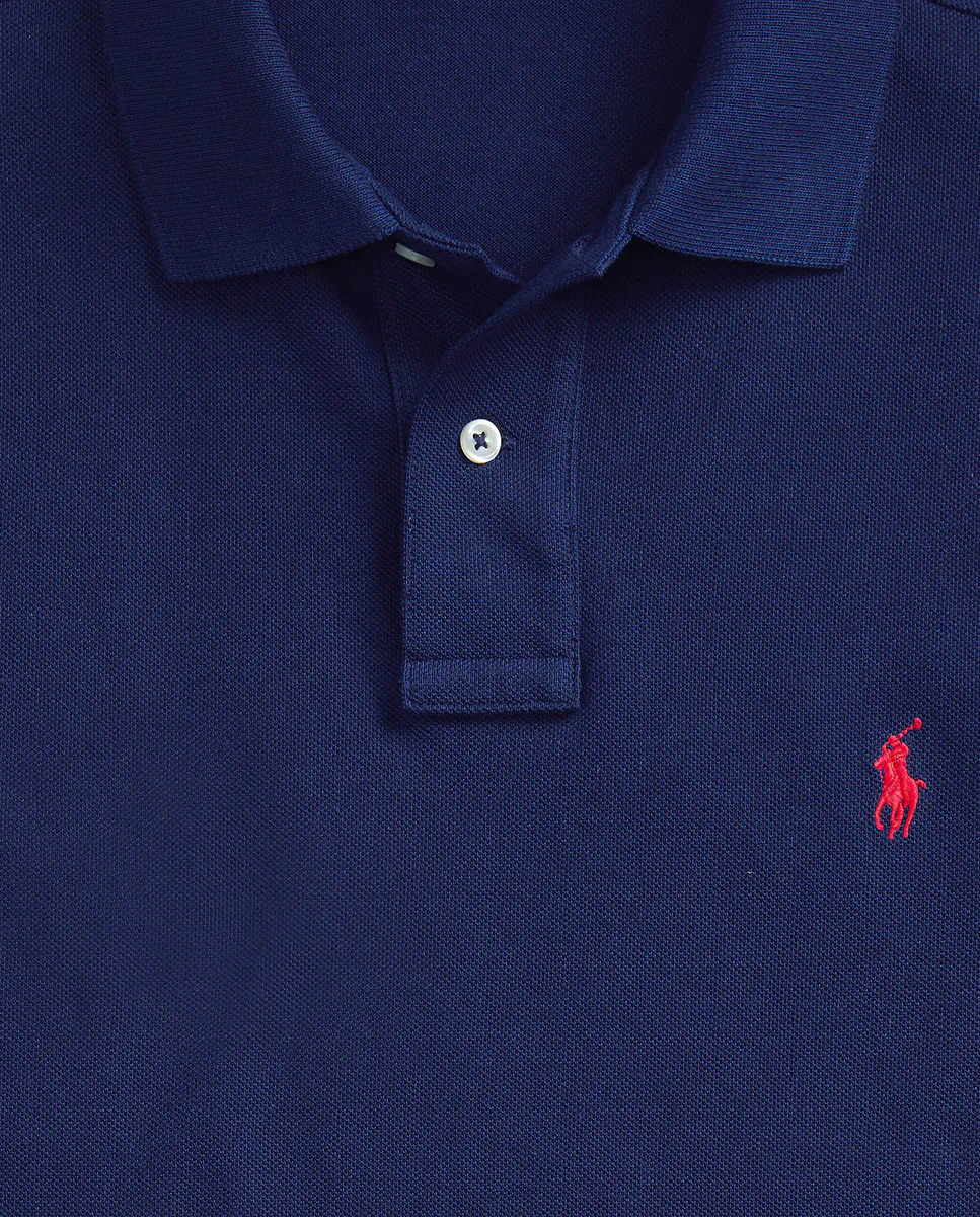 Мужская рубашка-поло из пике стандартного кроя Iconic Polo Ralph Lauren, темно-синий — фото 3