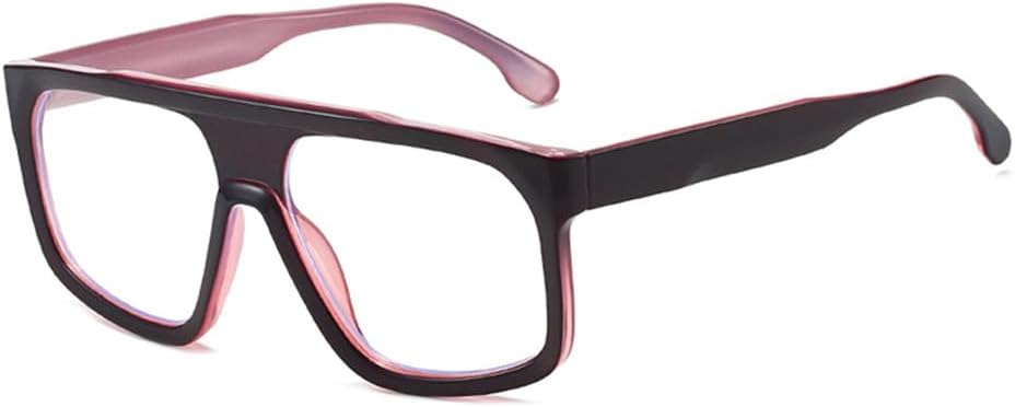 

Мужские солнцезащитные очки в стиле ретро квадратной формы с прозрачными линзами и зеркальной защитой, защита от ультрафиолета UV400, женские солнцезащитные очки generic, Purple Clear