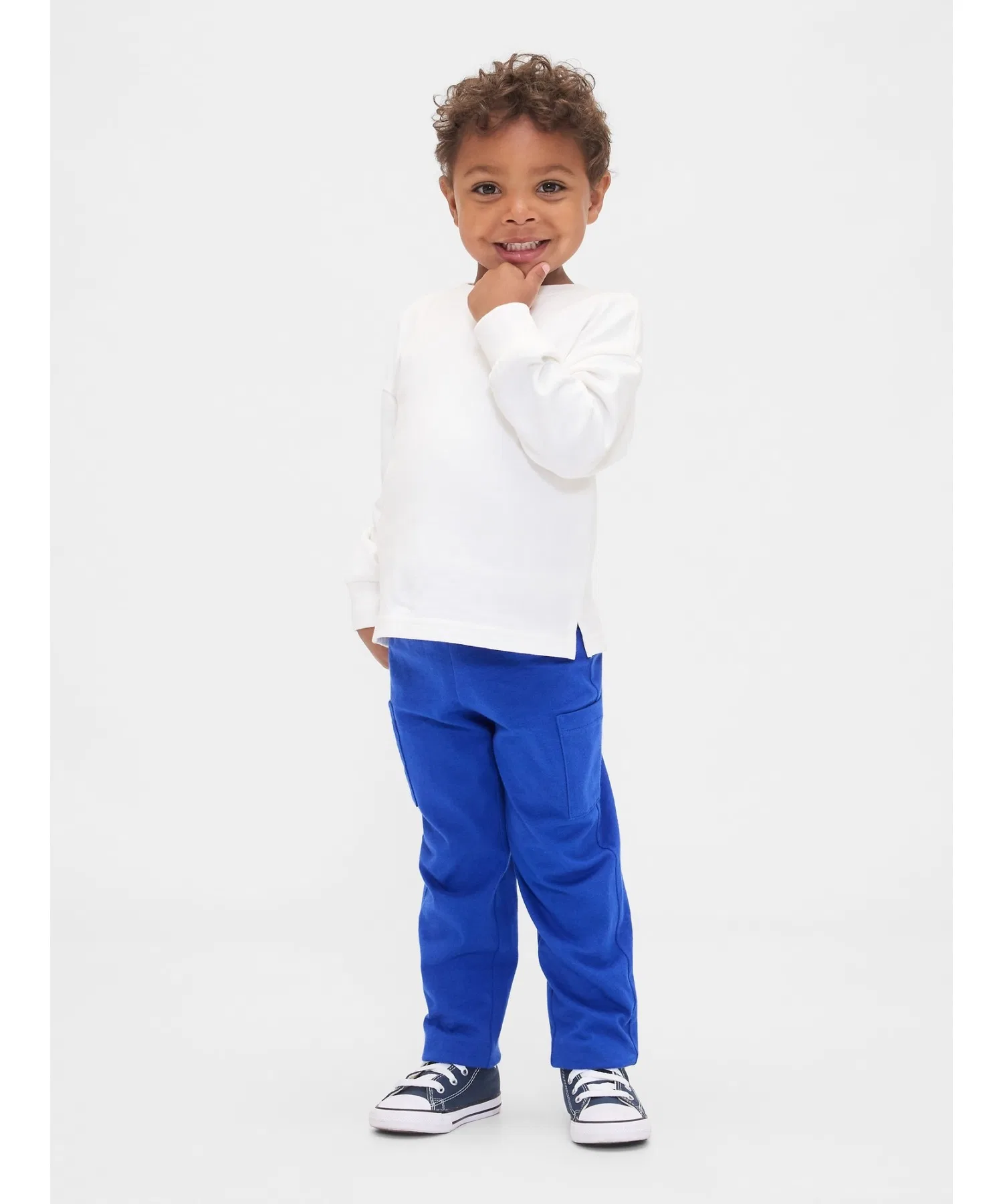 Брюки-джоггеры babyGap из эластичного трикотажа с застежкой-молнией — фото 2