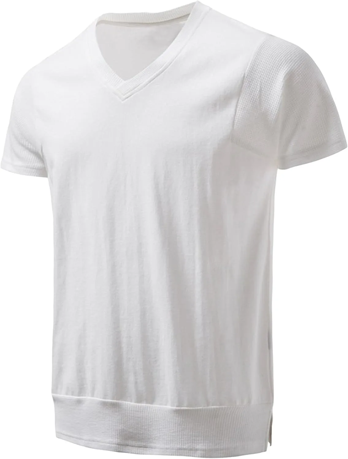 Мужская футболка с V-образным вырезом, Casual, Cotton, Slim Fit — фото 2
