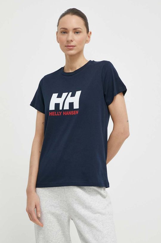 

Хлопковая футболка Helly Hansen, темно-синий