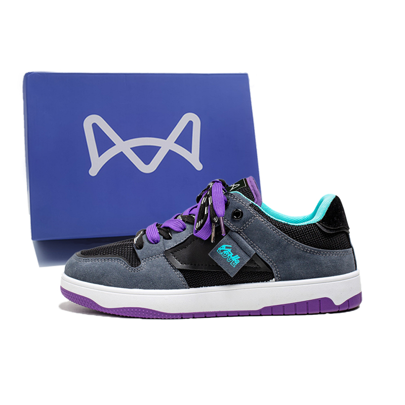 

Нескользящие износостойкие низкие мужские кроссовки MIIOW, Gray Purple Box
