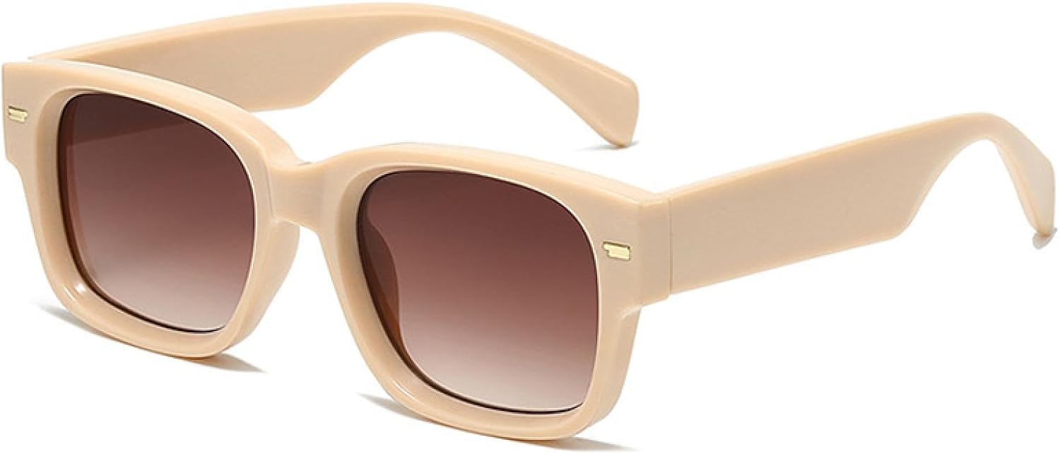 

Винтажные солнцезащитные очки с цветными заклепками для мужчин, модные градиентные очки с защитой от УФ-излучения UV400 для женщин, люксовые VVTWSSW, Beige Tea Gradient