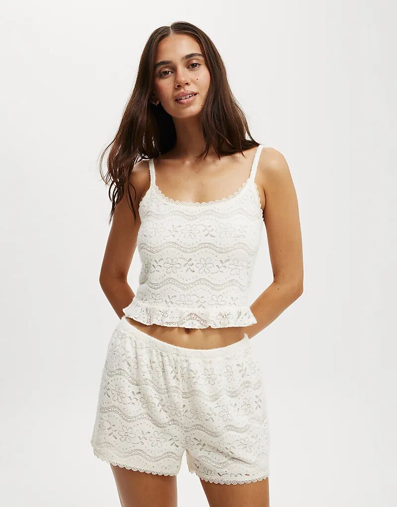 

Хлопок: Текстурированные супермягкие шорты белого цвета