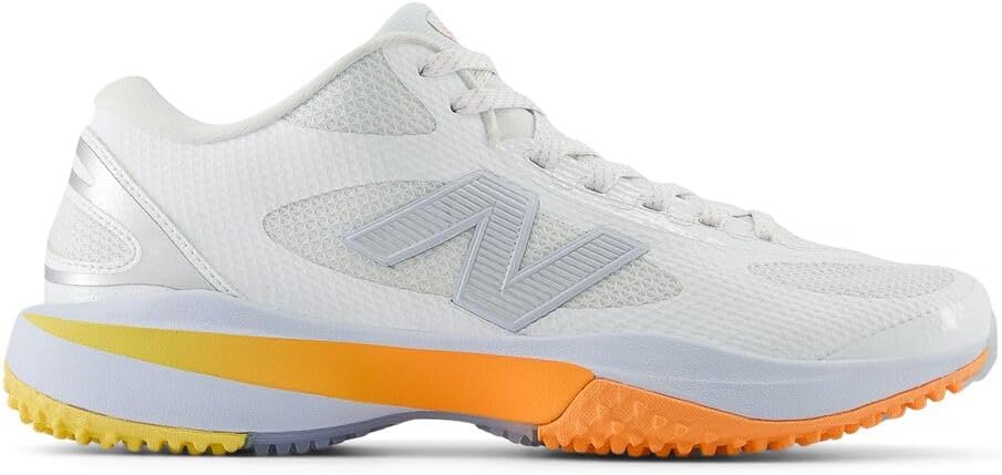 Кроссовки для лакросса на газоне New Balance Freezelx V5 для мужчин, White/Ice Blue/Hot Mango — фото 3