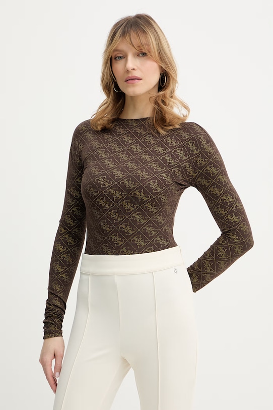 

Боди teodora Guess, коричневый