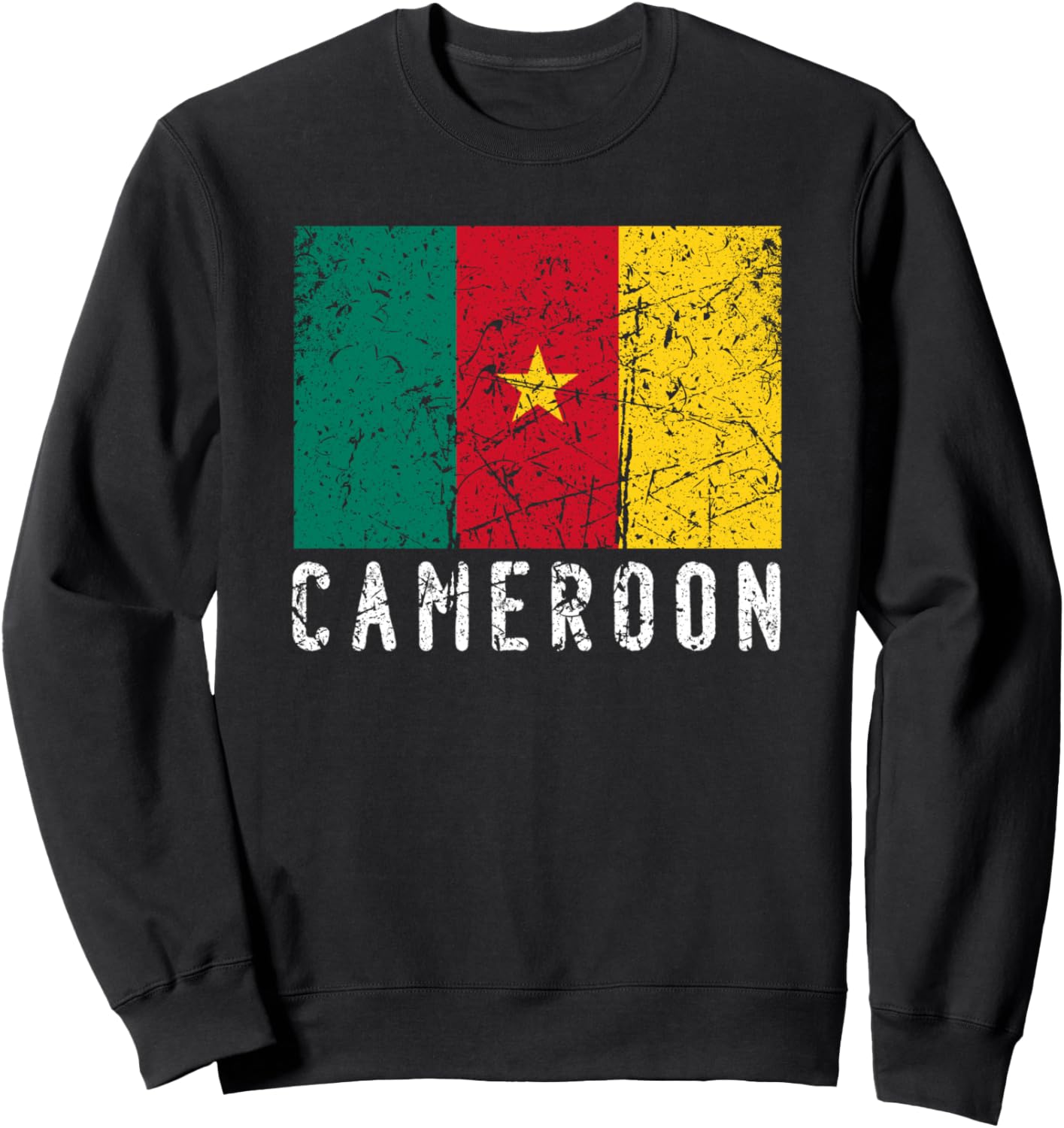 

Толстовка в античном стиле с изображением флага Камеруна для мужчин, женщин и детей Cameroon Heritage African Clothing & Gifts, черный