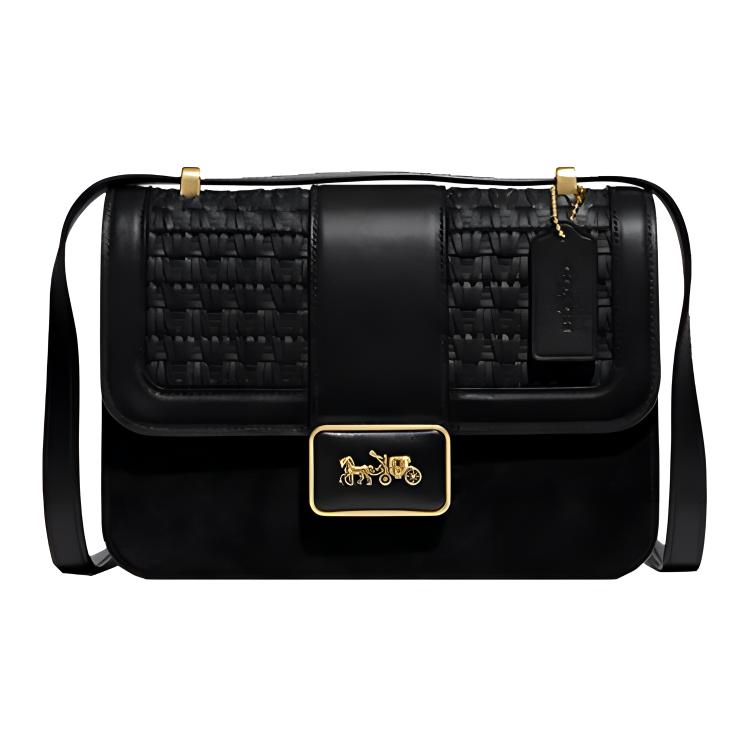 

COACH Кожаная переносная сумка через плечо Alie Cow, женская сумка через плечо черная