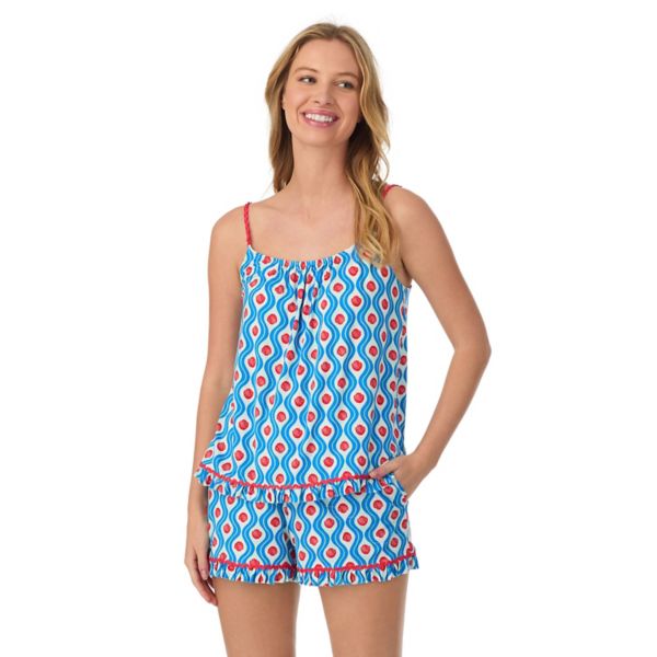 

Женский уютный комплект пижамы: топ и шорты Beauty Sleep Social, цвет dont be shellfish