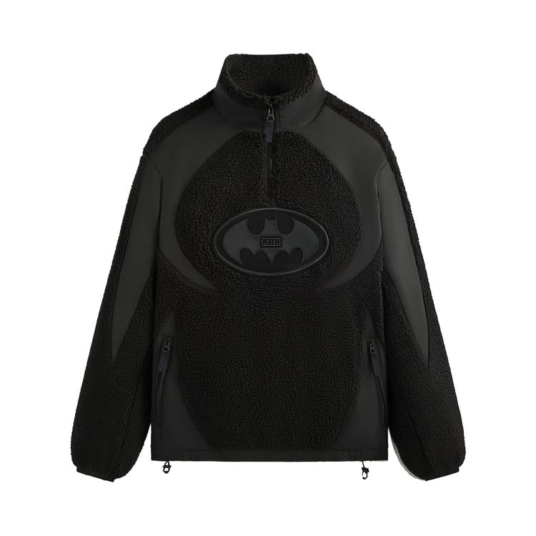 

Куртка Kith x Batman Quarter Zip Sherpa Jacket 'Black', черный