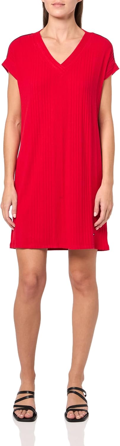 

Женское спортивное платье Tommy Hilfiger с короткими рукавами и V-образным вырезом, Scarlet