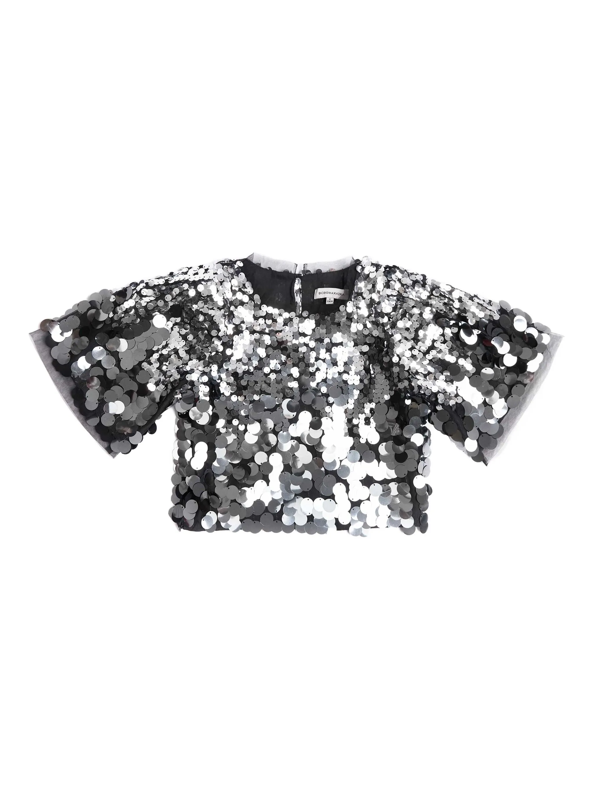 

Топ с пайетками Bcbg Kids, серебристый