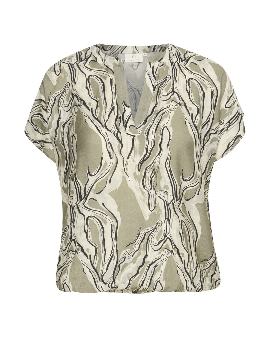 

Блузка с коротким рукавом Kaffe Blouse Elino, цвет khaki/mottled green