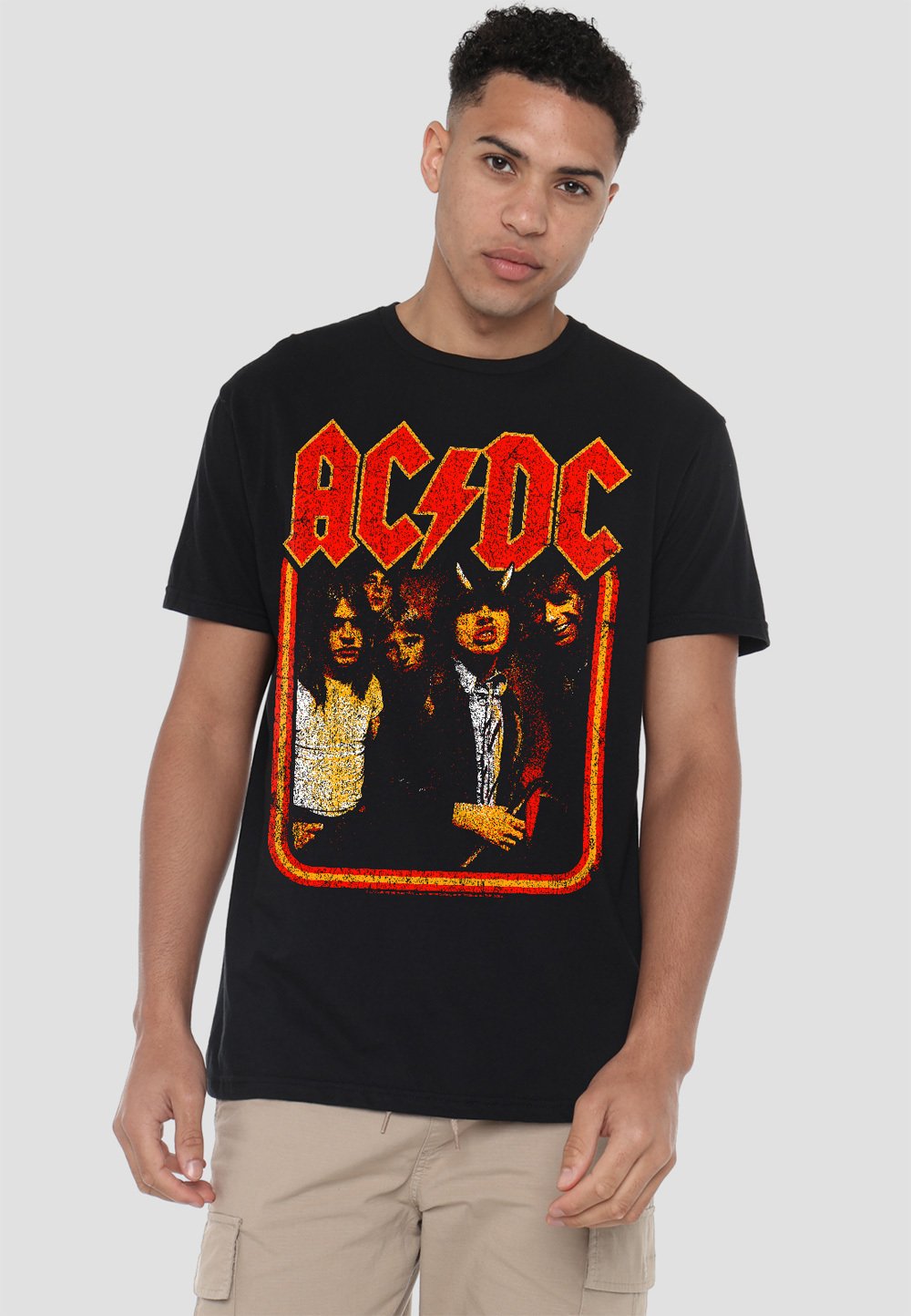 

Футболка с принтом AC DC GROUP DISTRESSED Cotton Soul, черный