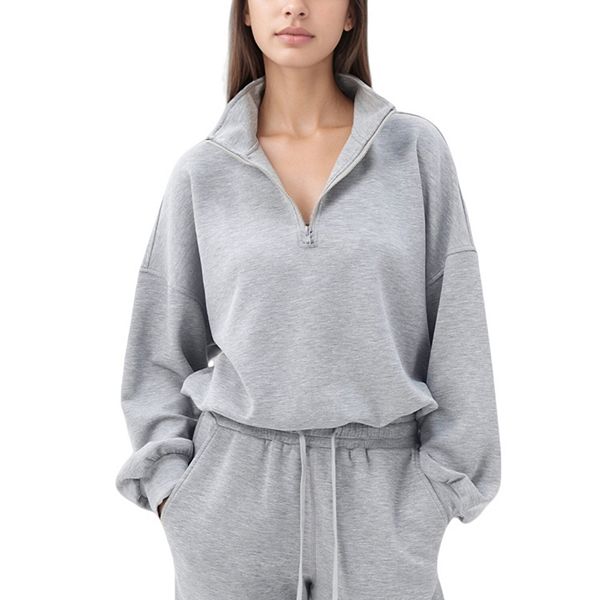 

Женский полузастегивающийся пуловер с длинным рукавом, высоким воротником и свободным кроем Anna-Kaci, Gray