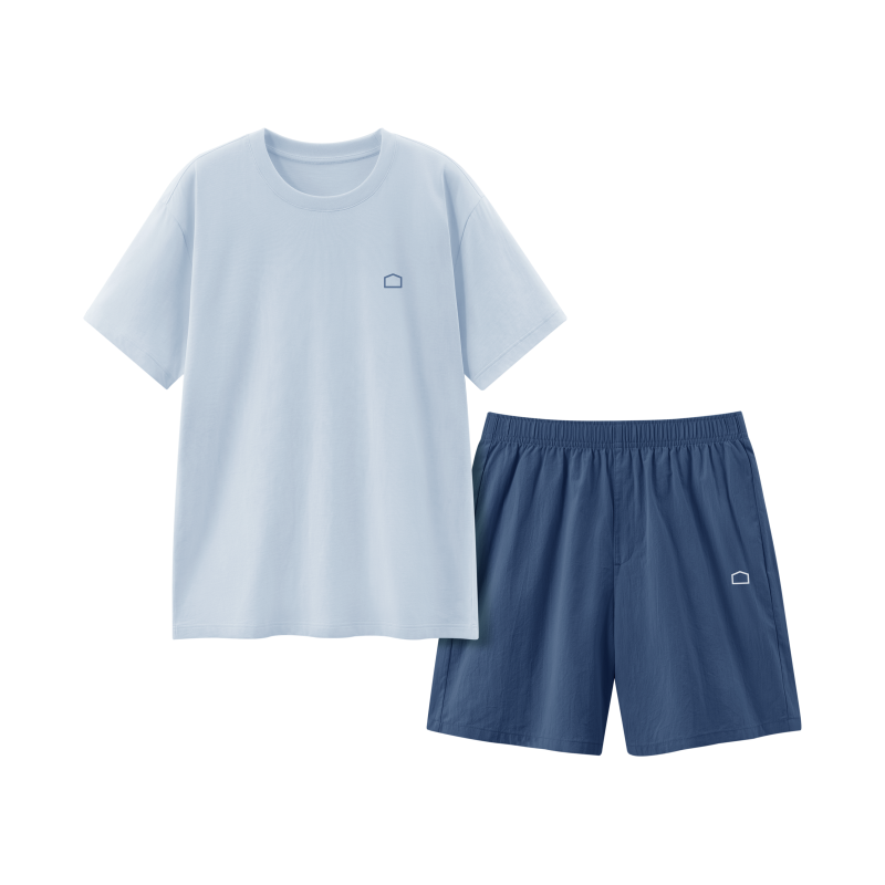 

Пижамный комплект Bananain Home унисекс BANANA IN, [Men's Shorts]Cream Green