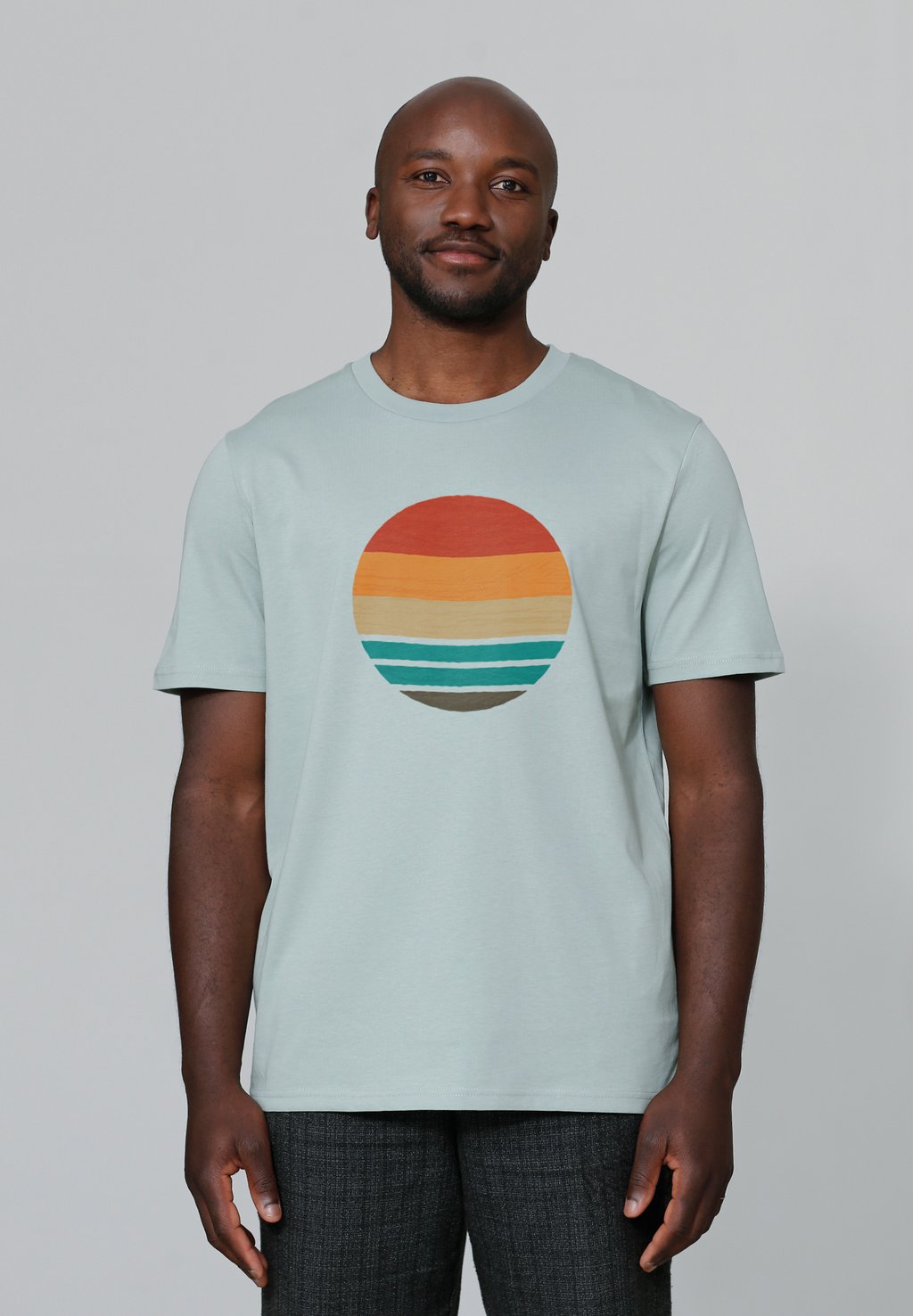 

Футболка с принтом RETRO SUNSET OCEAN watapparel, светло-зеленый