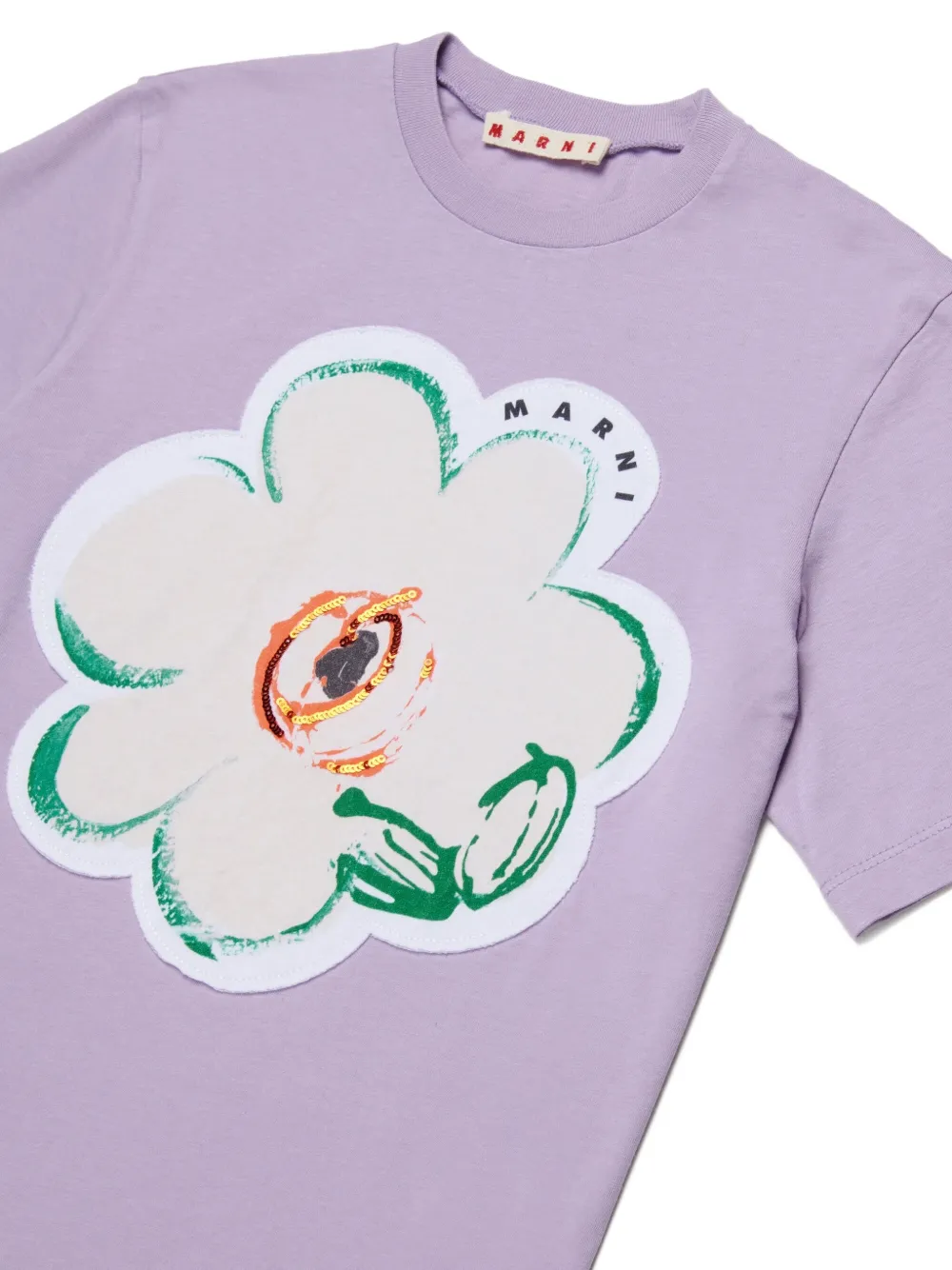 Футболка с логотипом Marni Kids, фиолетовый — фото 3