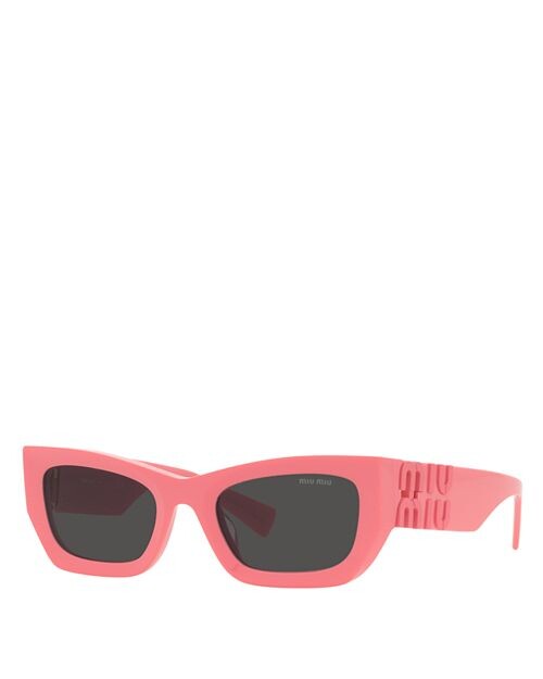 

Прямоугольные солнцезащитные очки MU 09WS, 53 мм Miu Miu, цвет Pink