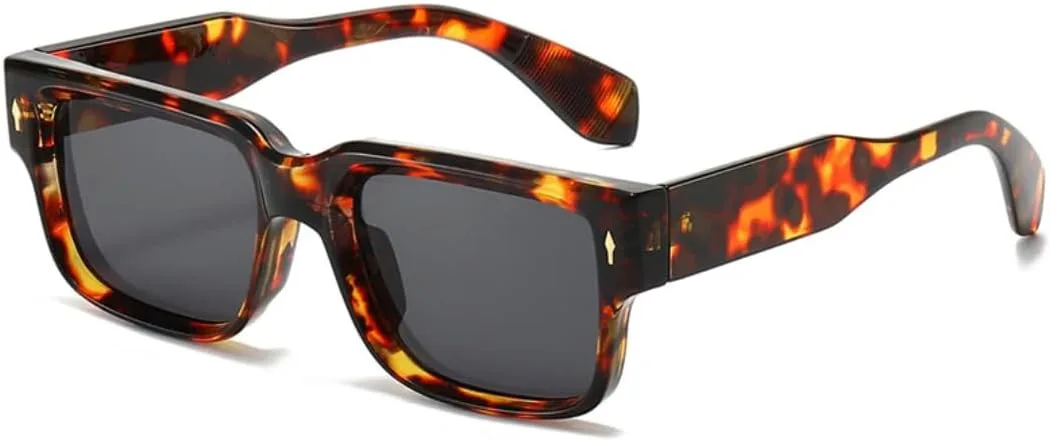 

Популярные модные солнцезащитные очки конфетных цветов для женщин, ретро-очки с заклепками, трендовые мужские градиентные очки UV400 UUPTTPL, Leopard Grey