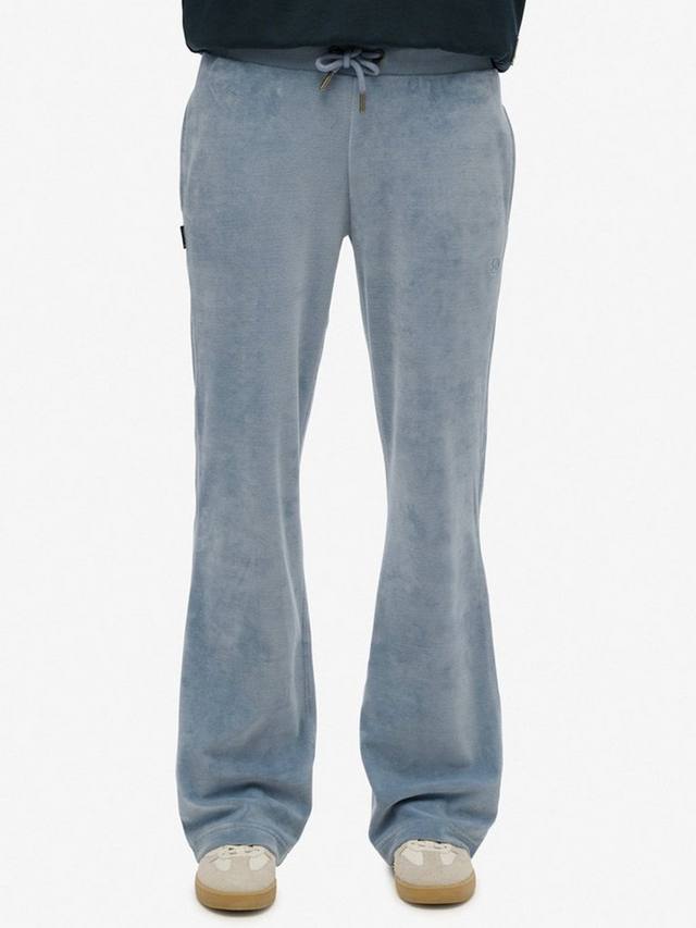 Вельюровые широкие спортивные брюки Superdry, Tidal Blue — фото 4