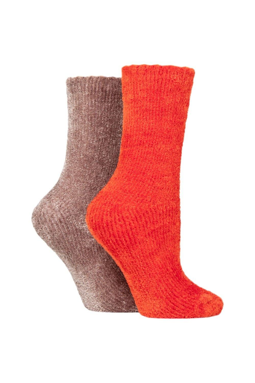 

2 пары носков из синели SOCKSHOP, оранжевый