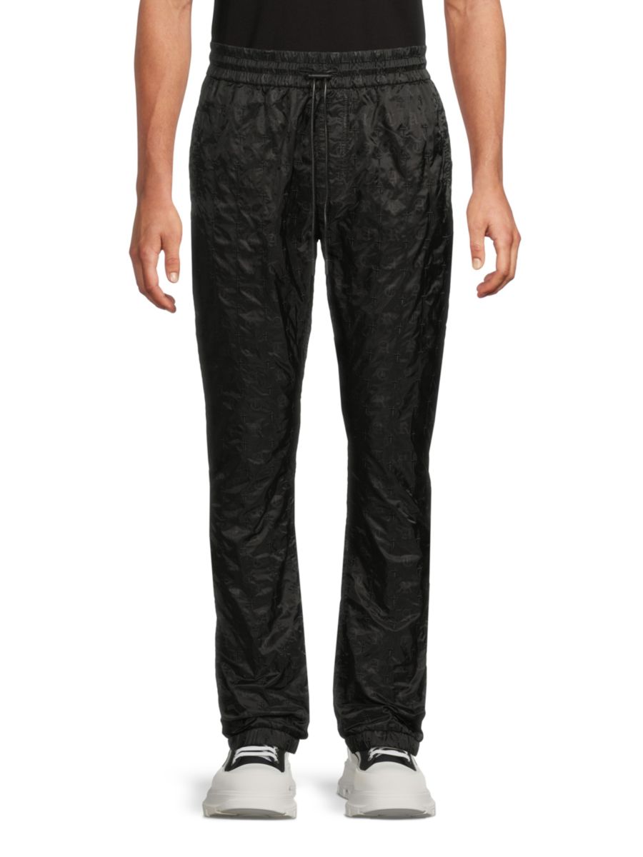 

Спортивные брюки из хлопка с монограммой и завязками RTA, черный