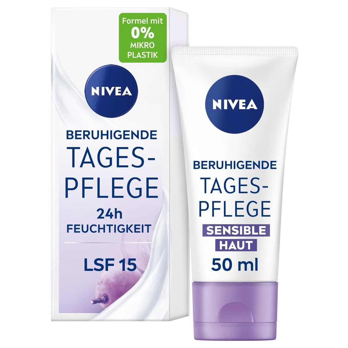 Крем для лица SPF15 NIVEA Успокаивающий дневной «24h Feuchtigkeit Sensible Haut» от