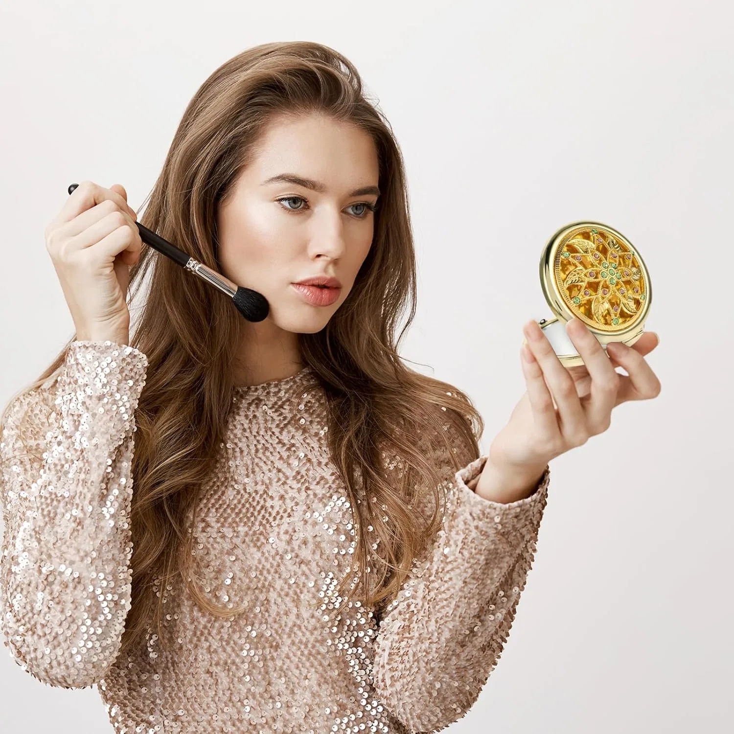 Компактное косметическое зеркало с увеличением 1x/2x от Sibba Sibba — фото 2