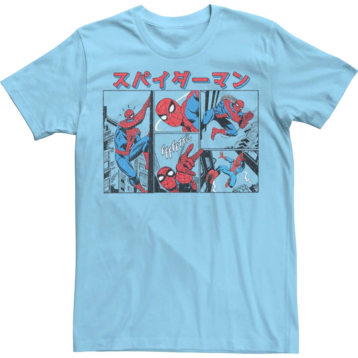 

Мужская футболка с изображением комиксов Marvel Spiderman Spidey и кандзи Licensed Character