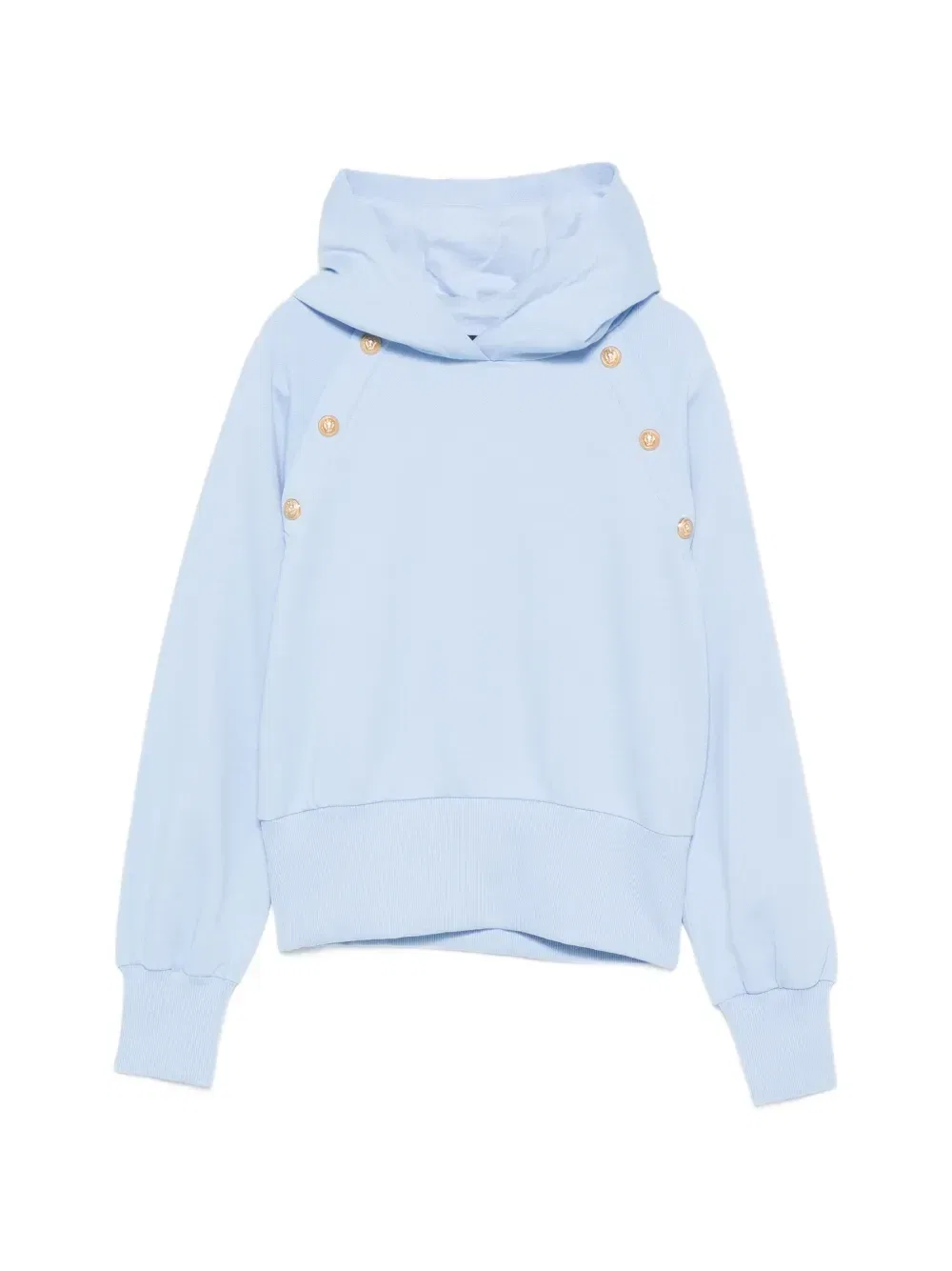 Худи с декоративными пуговицами Balmain Kids, синий