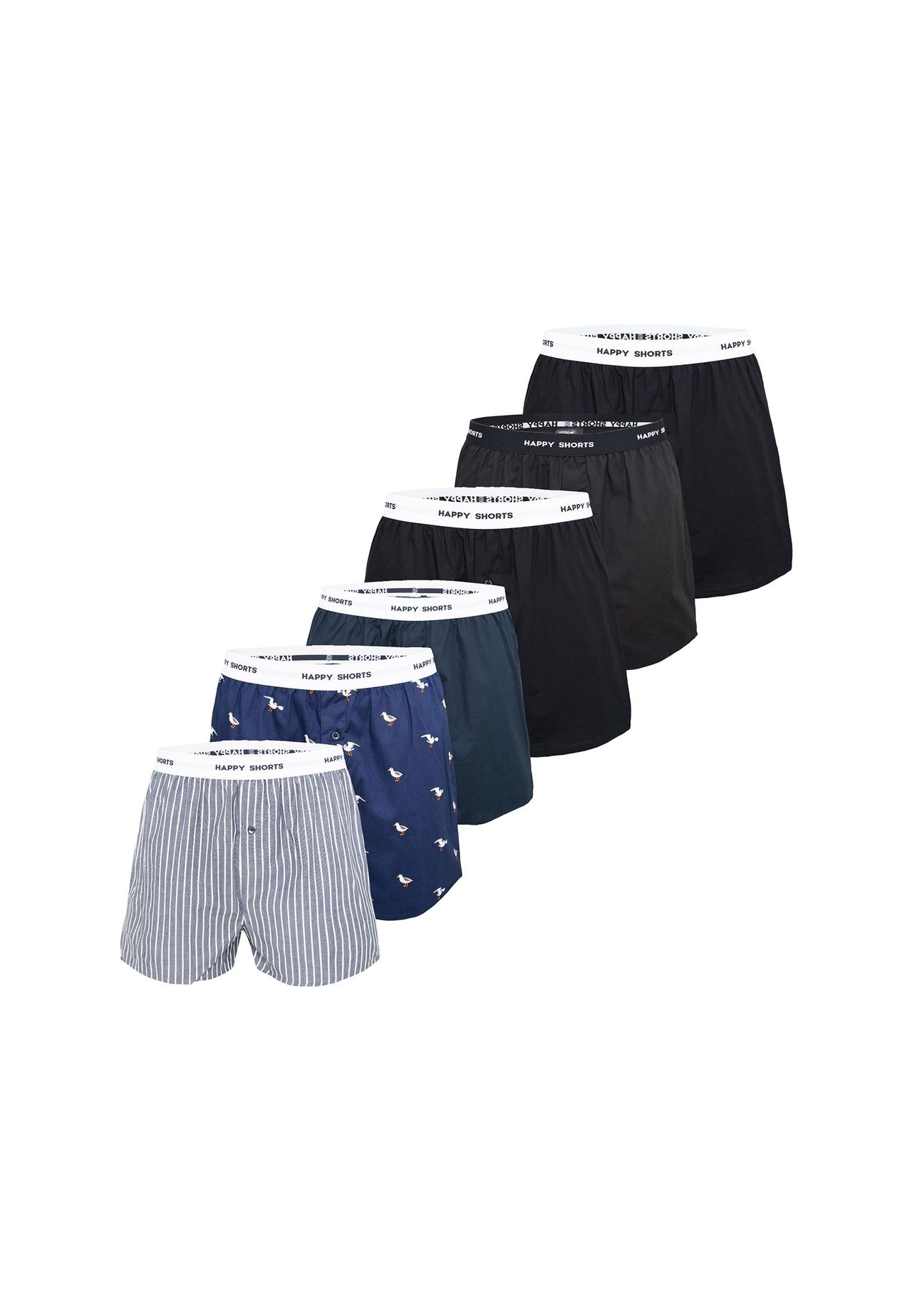 

Боксерский микс HAPPY SHORTS, цвет Solid Black Herren