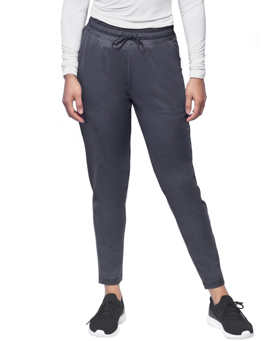 

Женские медицинские брюки средней посадки, облегающие, с 5 карманами, для активного отдыха и йоги, цвет винный, размер XX S Medichic, Pewter