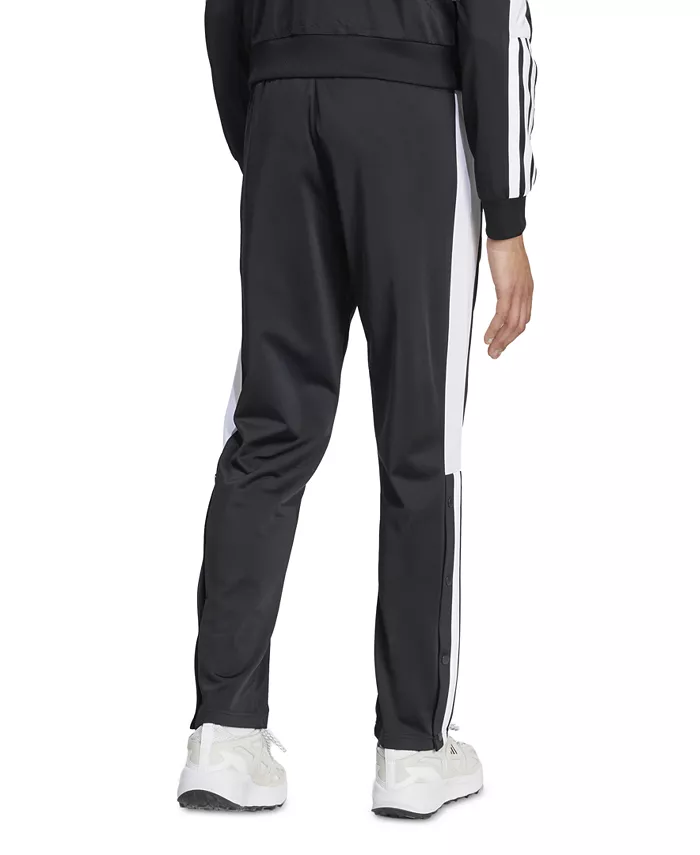 Мужские брюки с полосками и логотипом на кнопках adidas, черный — фото 2