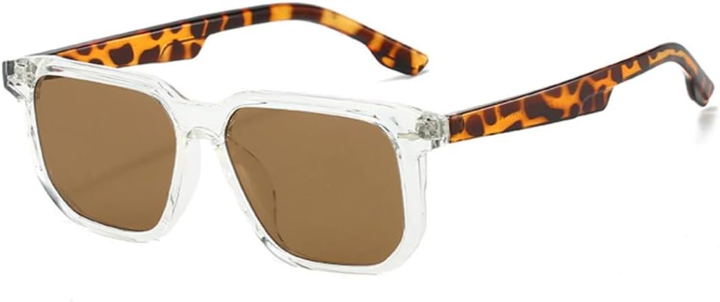 

Солнцезащитные очки для мужчин и женщин - защита UV400 - линзы Rivets с градиентом зеленого и серого цвета для занятий спортом на открытом воздухе и вождения DSVIGF, Clear Leopard Tea