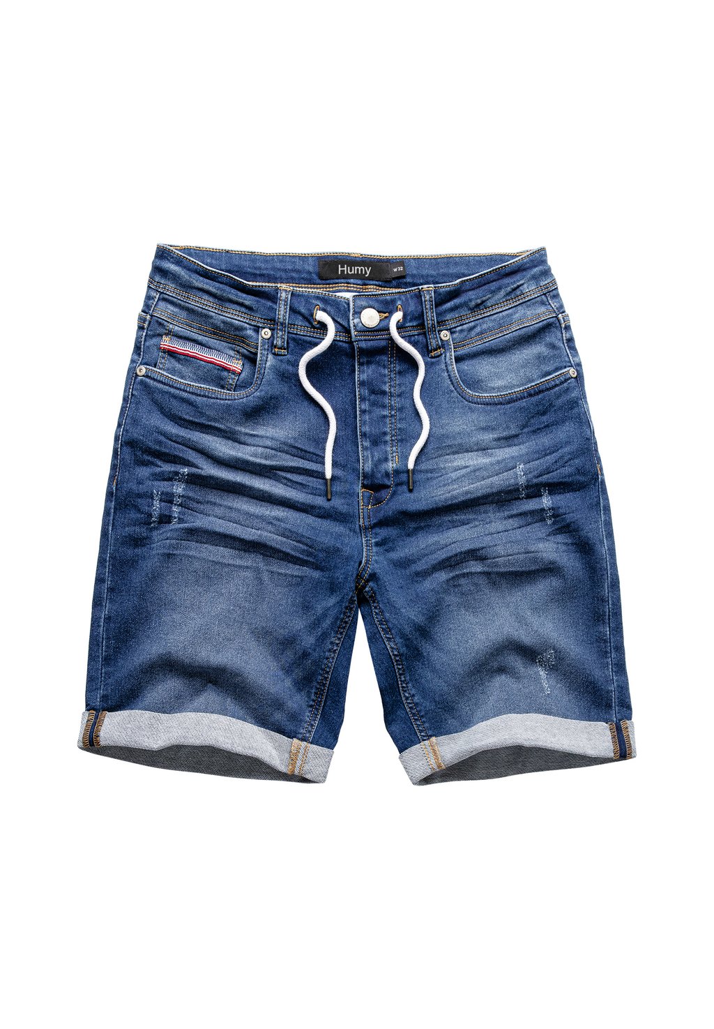 

Джинсовые шорты STYLISCHE BERMUDA MIT KORDELZUG UND USED-WASCHUNG Humy, темно-синий